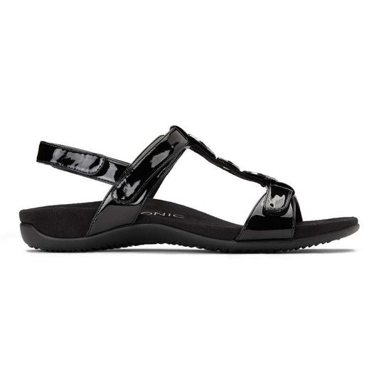 Farra Adjustable Sandal - Black Patent