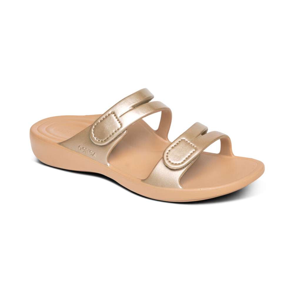 Janey Sport Slide - Champagne