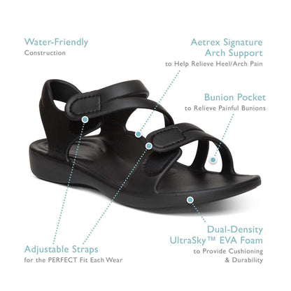 Jillian Sport Sandal - Black