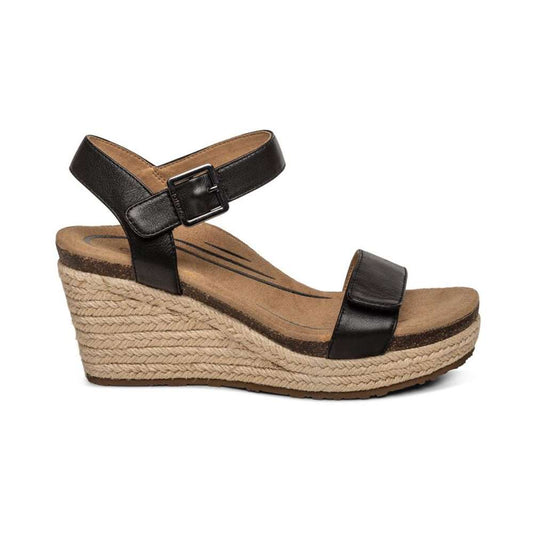 Sydney Espadrille Wedge - Black