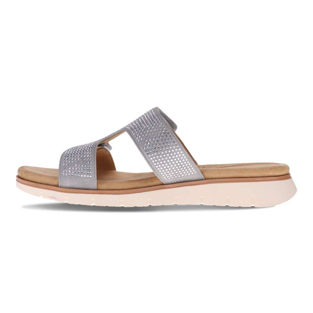 Nola Sandal - Lt Grey/Rhinestone