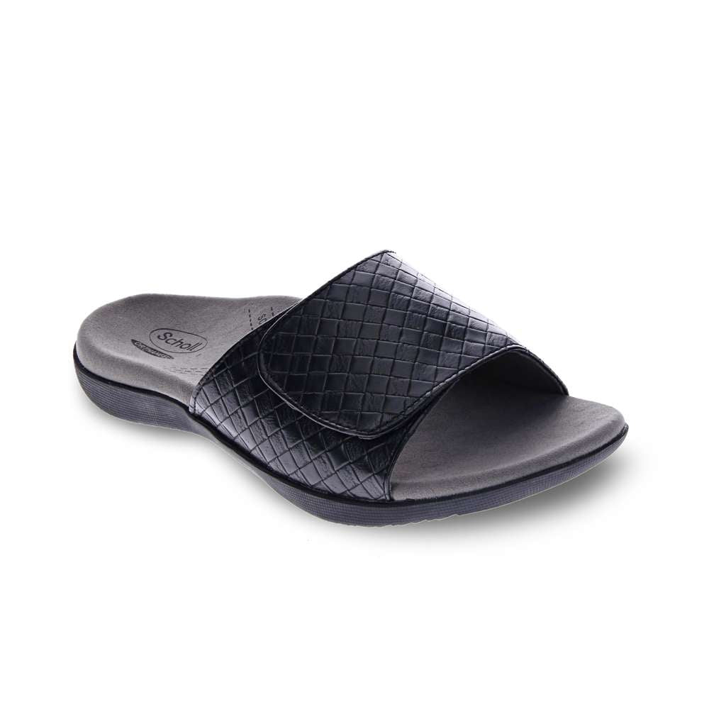 Samos Weave Slide Sandal - Black