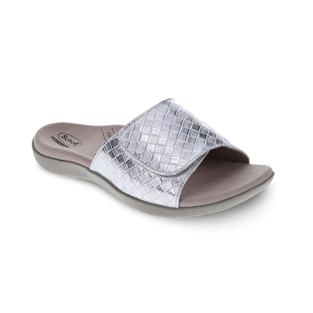 Samos Weave Slide Sandal - White/Silver