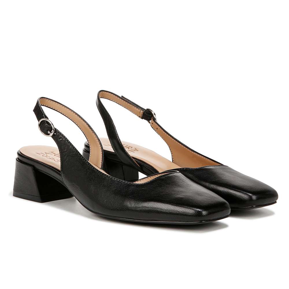 Jayla Sling Back Heeled Sandal - Black