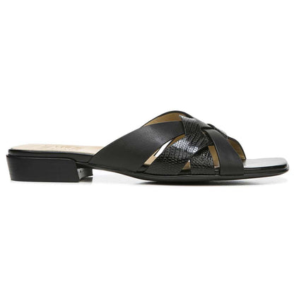 Ashford Slide Sandal - Black Lizard/Leather