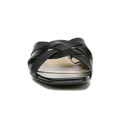 Ashford Slide Sandal - Black Lizard/Leather