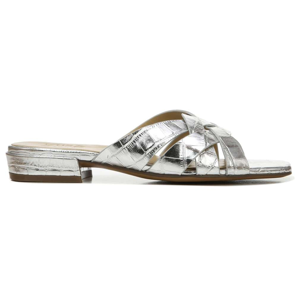 Ashford Slide Sandal - Silver Croc