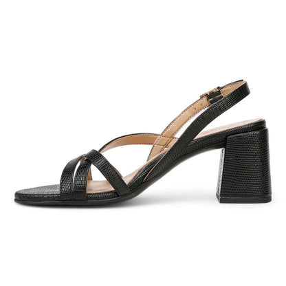 Demi Block Heel Dress Sandal - Black Lizard