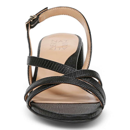 Demi Block Heel Dress Sandal - Black Lizard