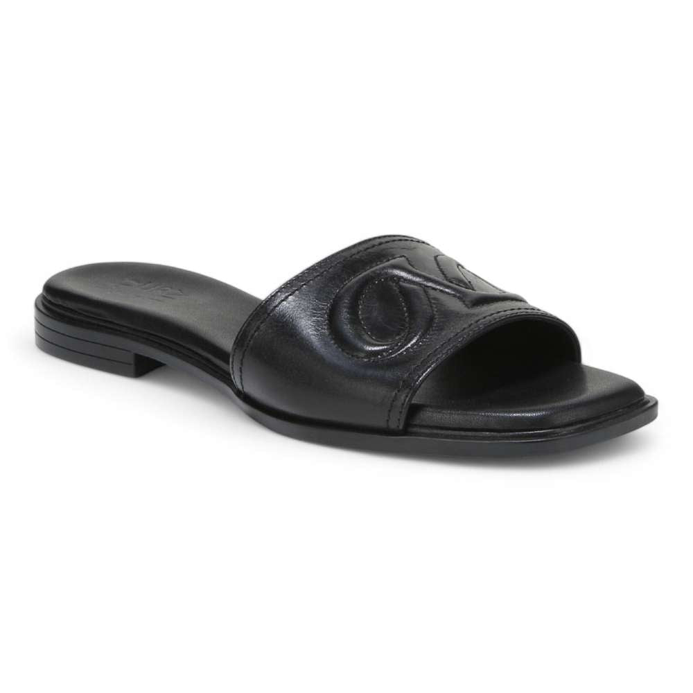 Genevieve Slide - Black Leather