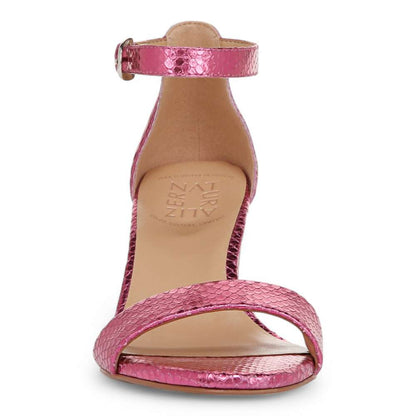Vera Dress Sandal - Pink Metallic Snake Print Leather