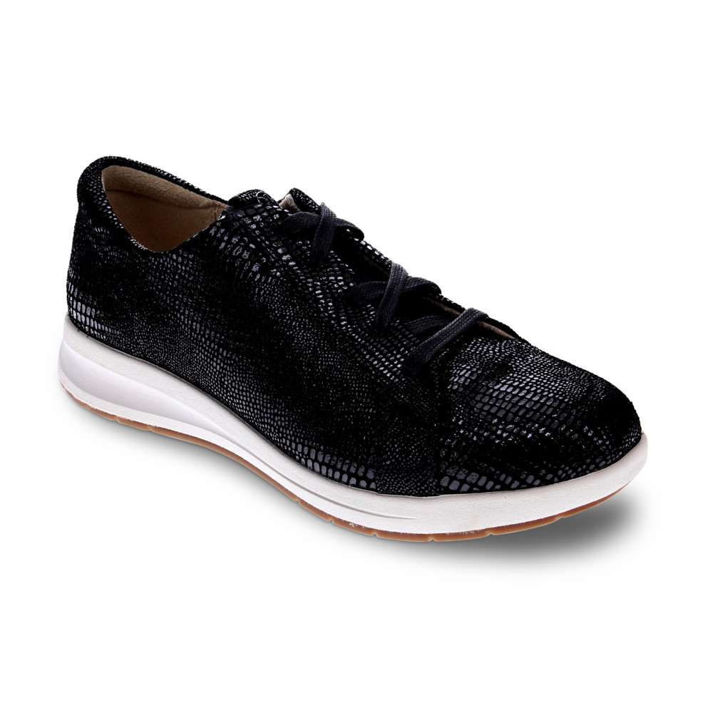 Athens Lace-Up Sneaker - Black Lizard