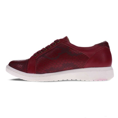 Belinda Casual Sneaker - Burgundy Snake