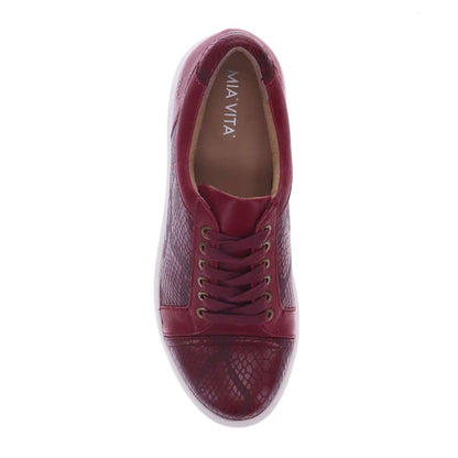 Belinda Casual Sneaker - Burgundy Snake