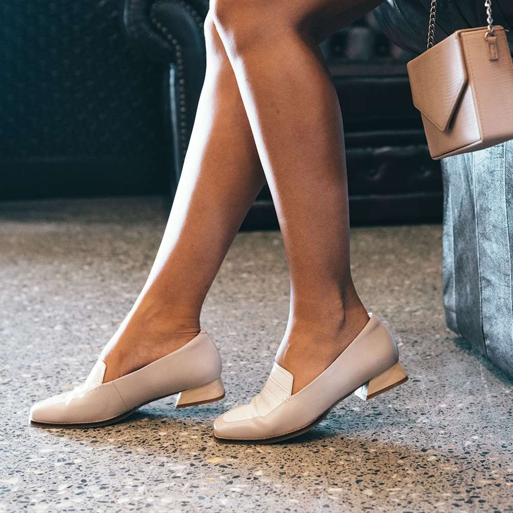 Fran Loafer - Light Grey/Winter White Croc