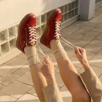 Luna Lace-Up Sneaker - Ruby Red