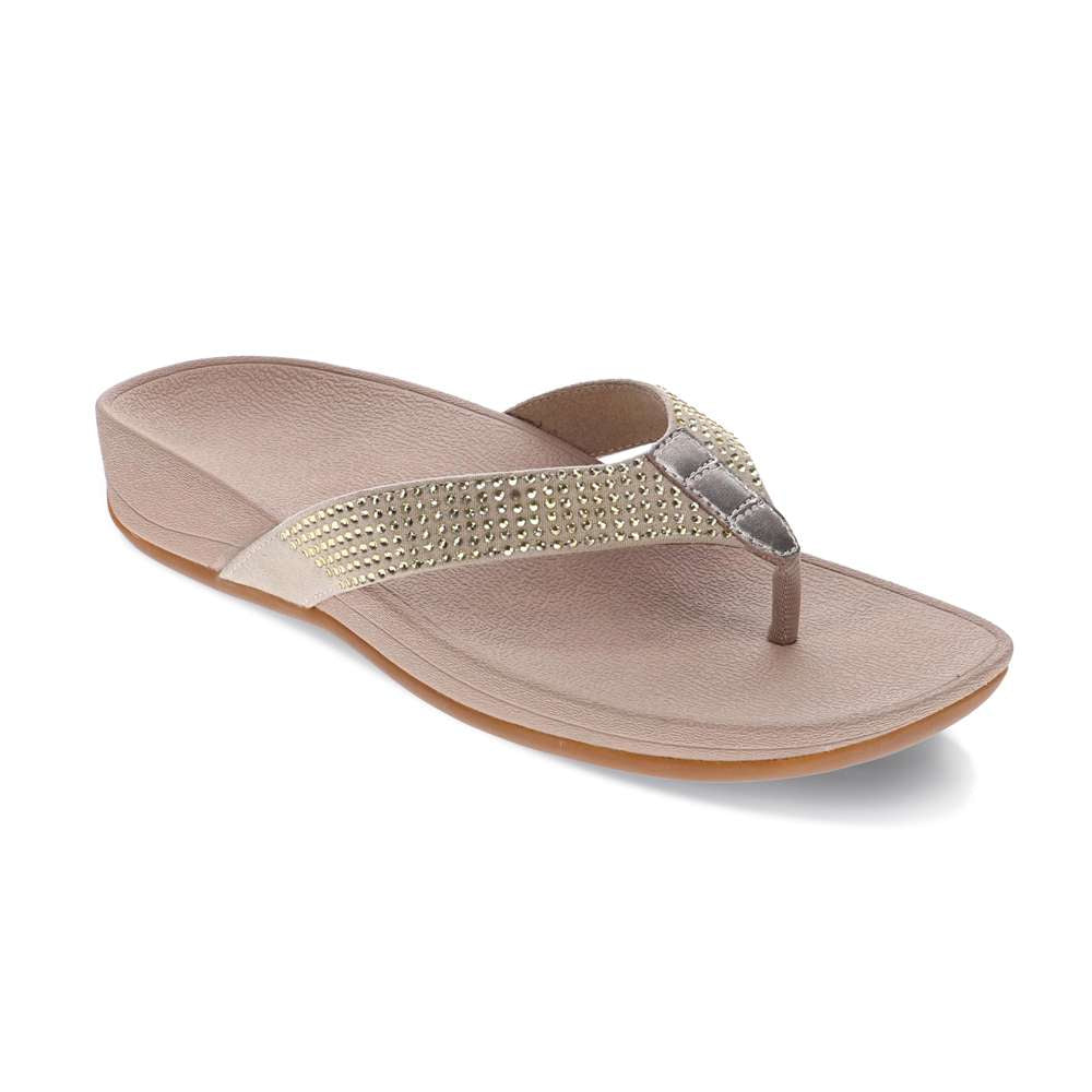 Allora Toe Post Sandal - Champagne Rhinestone