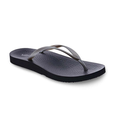 Venice Solid Women's Toe Post Sandal - Black/Pewter