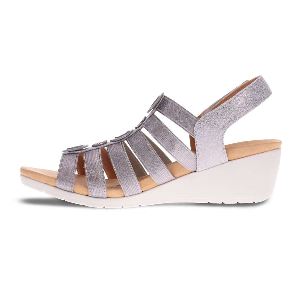 Bari Floral Wedge Sandal - Gold Wash