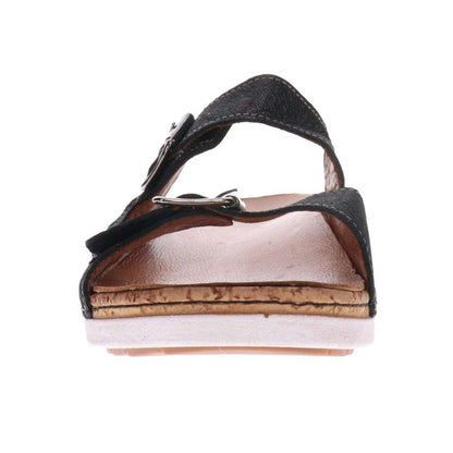 Brighton Slide Sandal - Black Linen