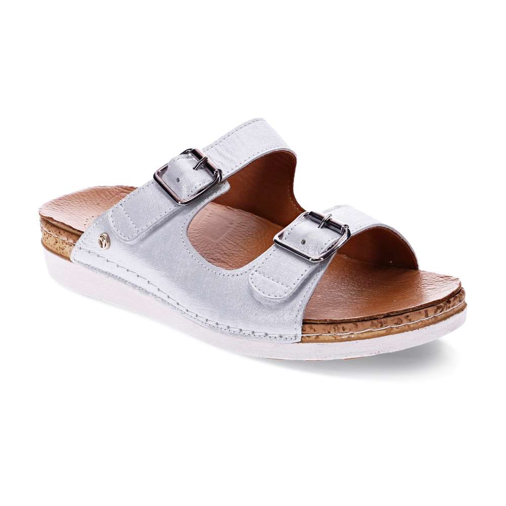 Brighton Slide Sandal - White Linen