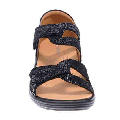 Geneva Sandal - Black Lizard