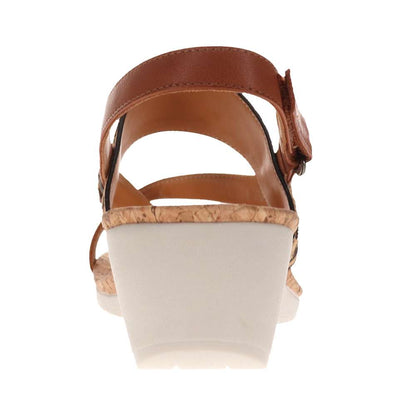 Honolulu Backstrap Wedge - Cognac/Leopard
