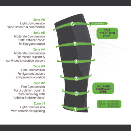 CS6 Sports Calf Compression Sleeve - White