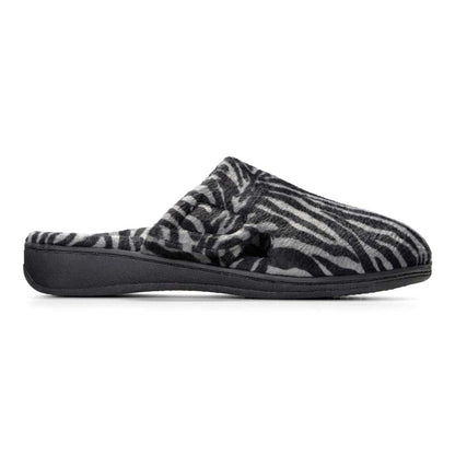 Gemma Mule Slippers - Dark Grey Zebra