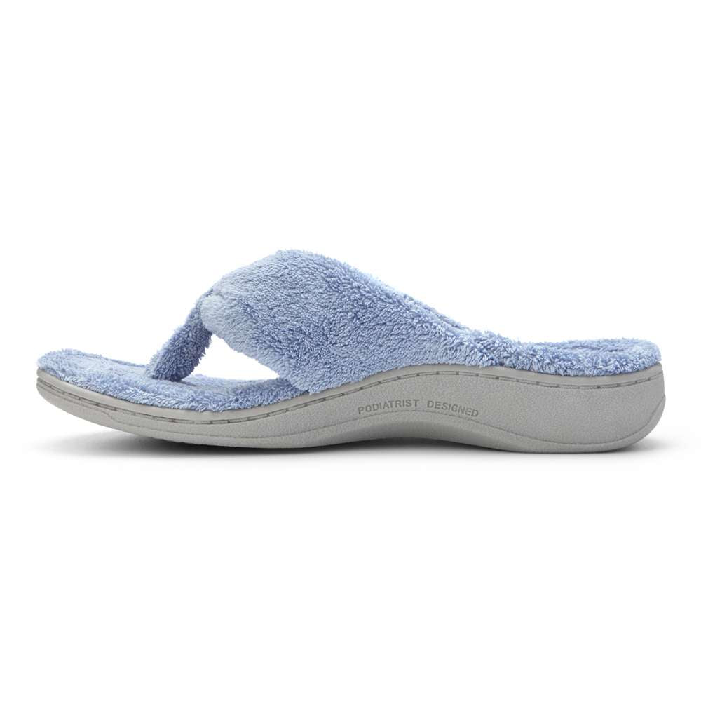 Gracie Toe Post Slipper - Blue