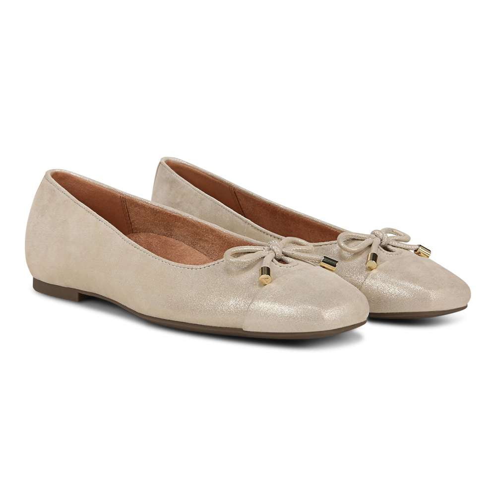 Klara Flat - Gold Leather