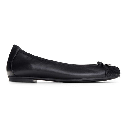 Minna Ballet Flat Classic - Black Lizard