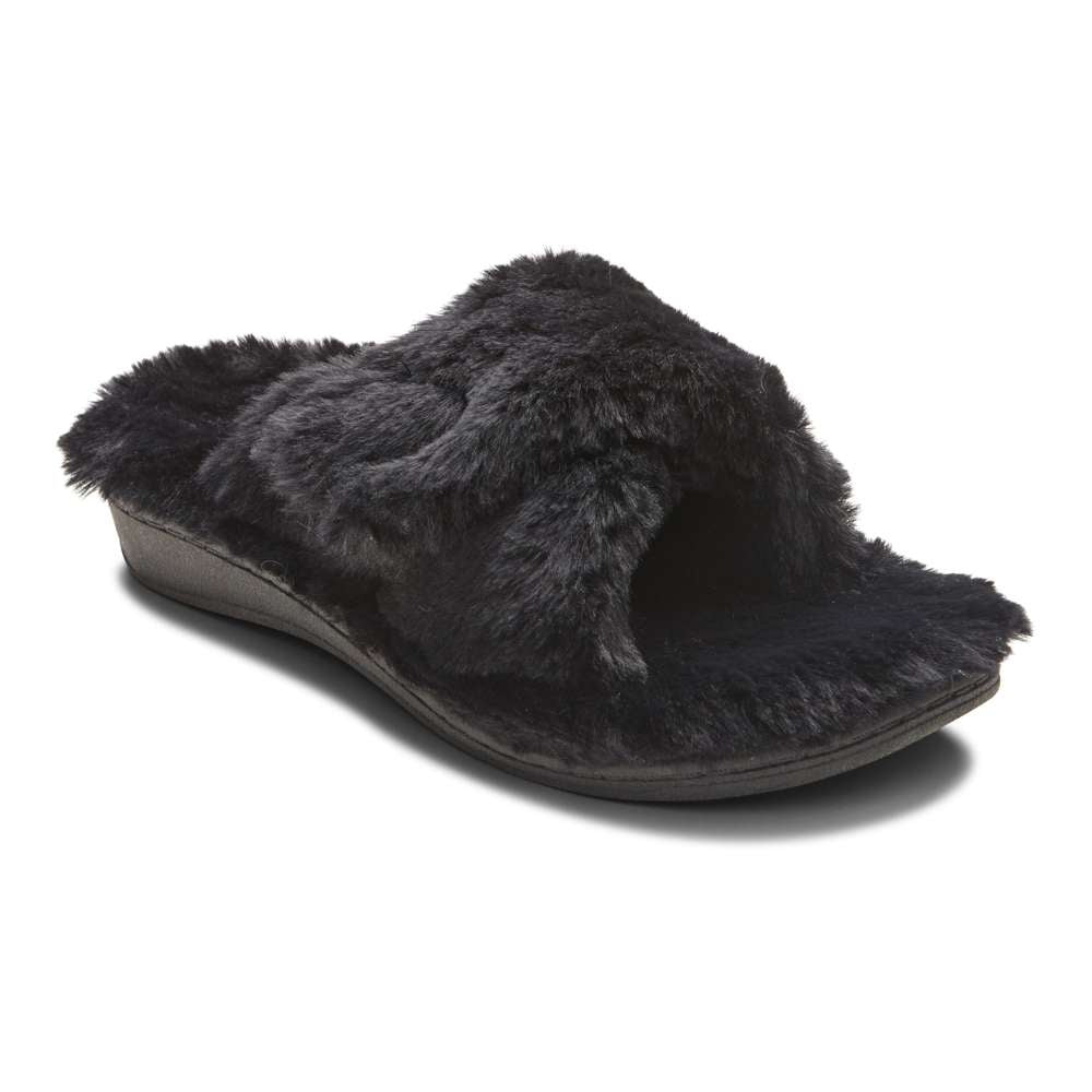 Relax Plush Slipper - Black