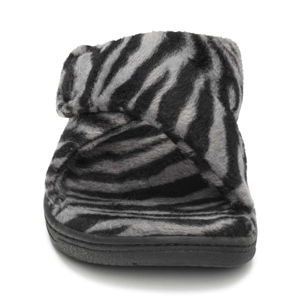 Relax Slipper - Dark Grey Zebra