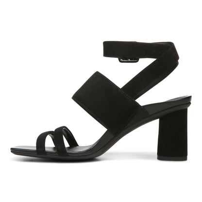 Yasmin Heeled Sandal - Black Suede