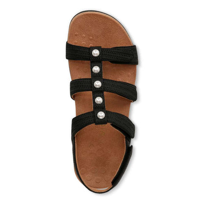 Amber Pearl Adjustable Sandal - Black