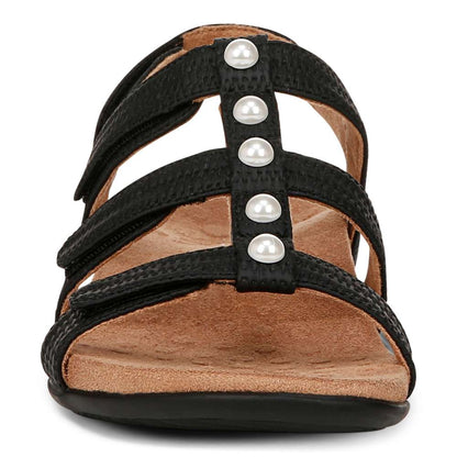 Amber Pearl Adjustable Sandal - Black