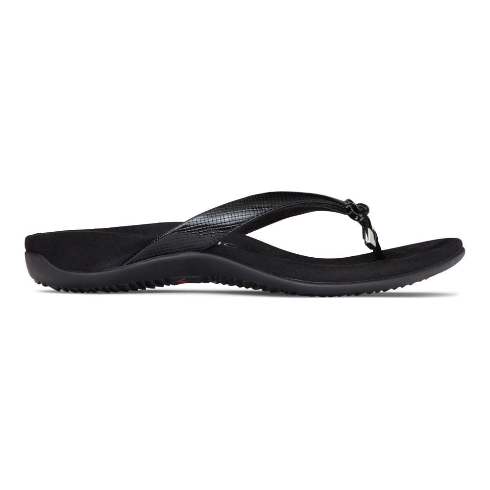 Bella Toe Post Sandal - Black Lizard