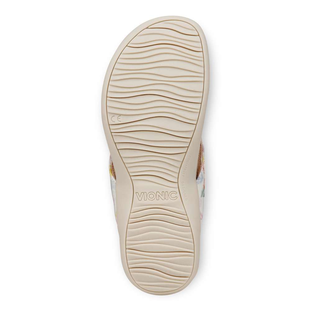 Bella Toe Post Sandal - Cream Poppy