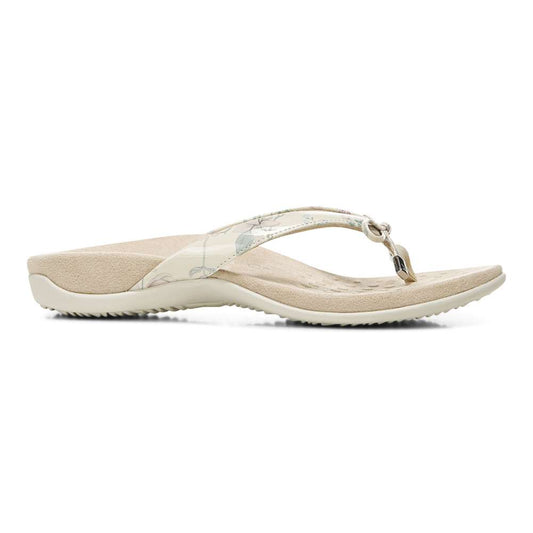 Bella Toe Post Sandal - Cream Botanical