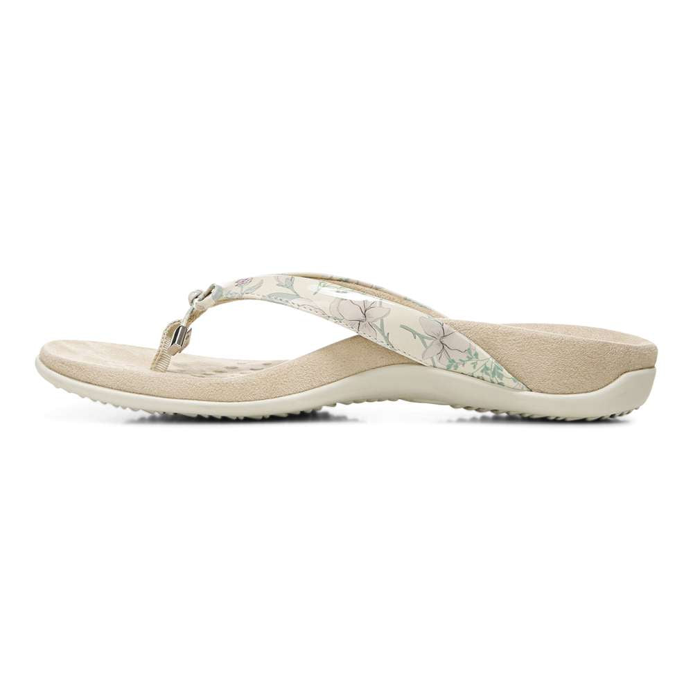 Bella Toe Post Sandal - Cream Botanical