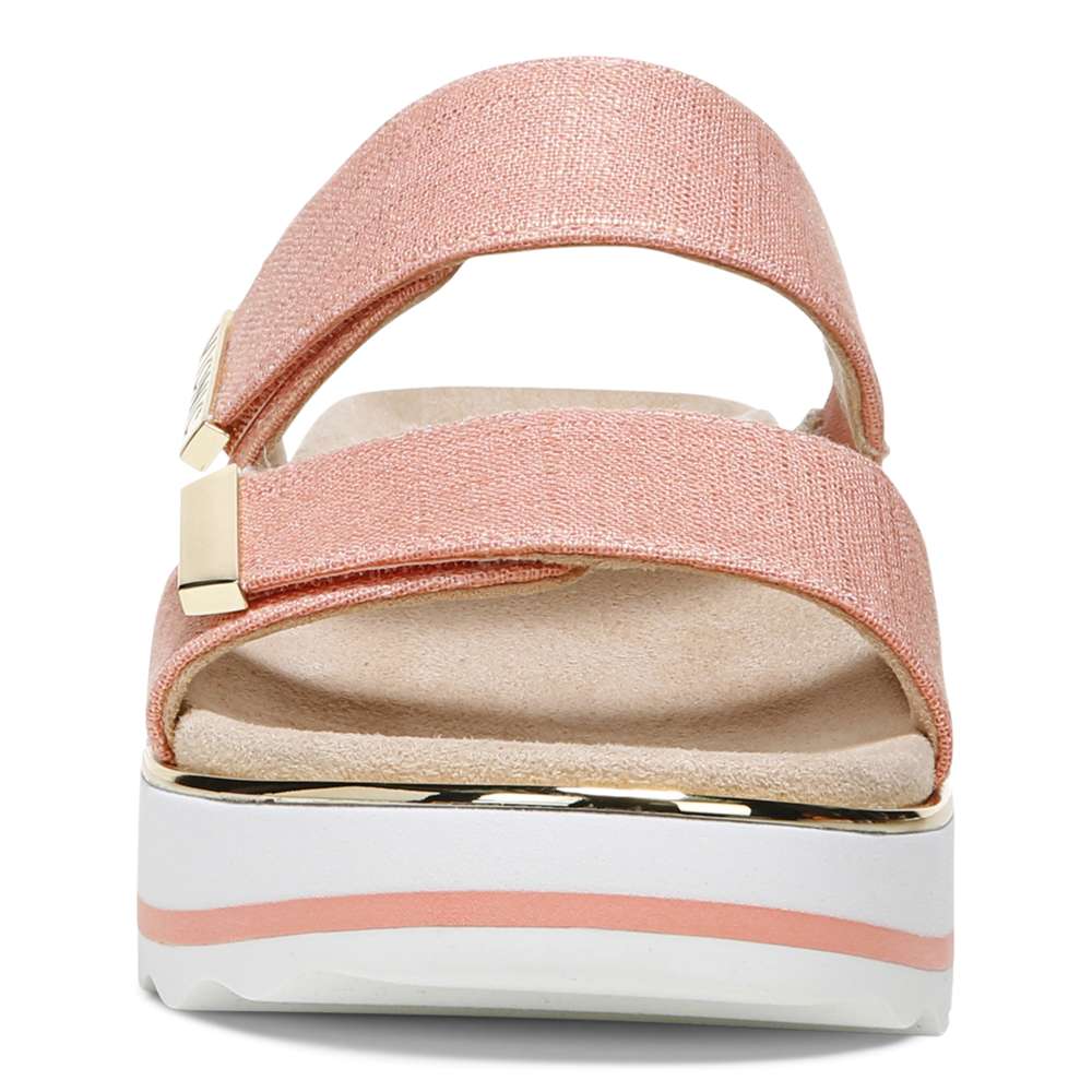 Brandie Flatform Slide Sandal - Papaya Linen