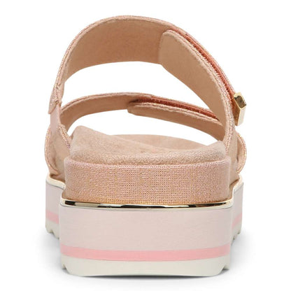 Brandie Flatform Slide Sandal - Roze Metallic