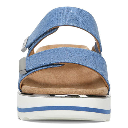 Brandie Flatform Slide Sandal - Vallarta Blue Linen