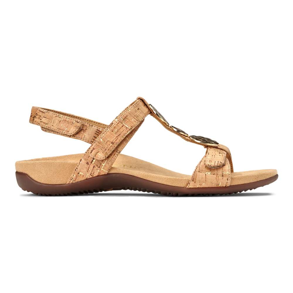 Farra Adjustable Sandal - Gold Cork