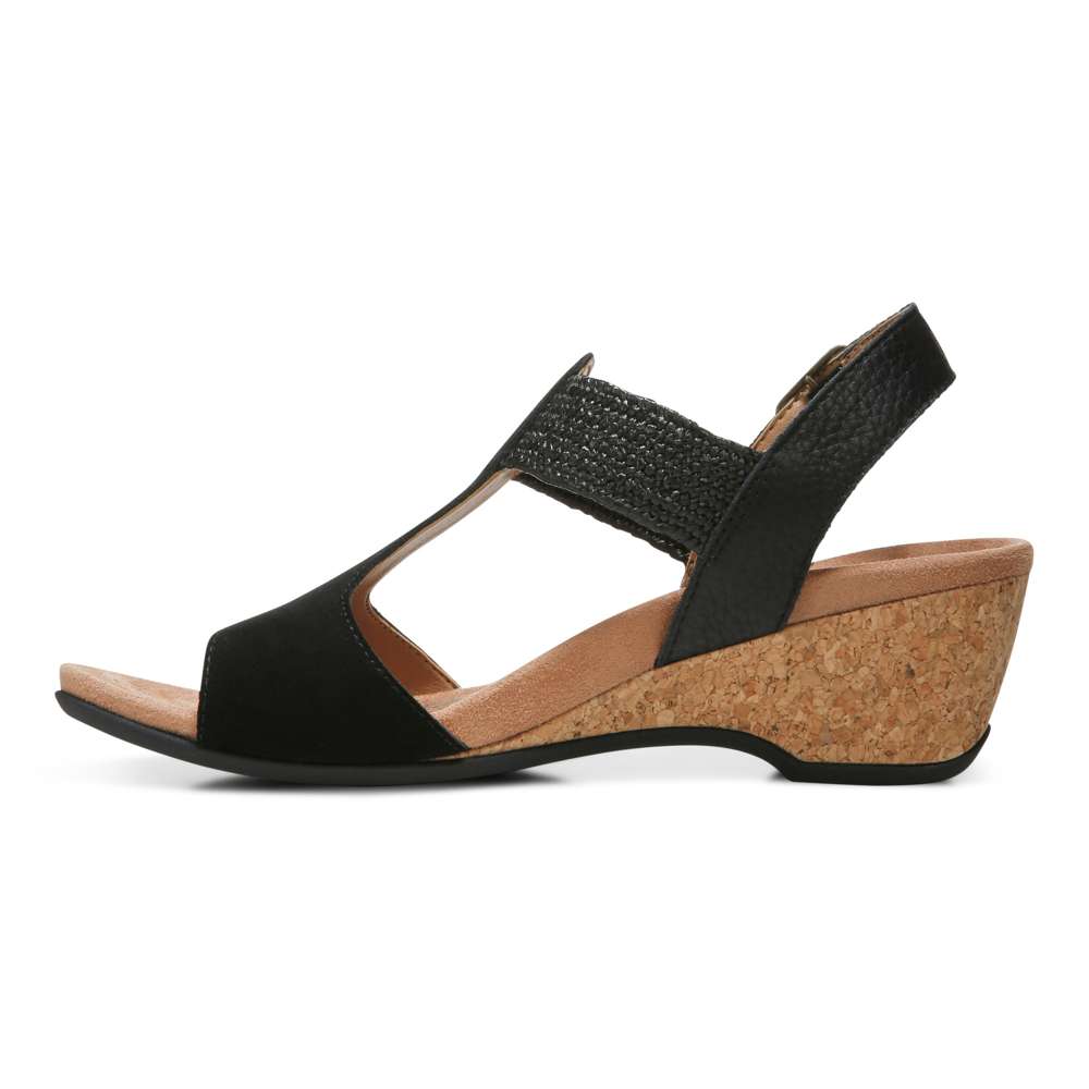 Kaytie Wedge Sandal - Black
