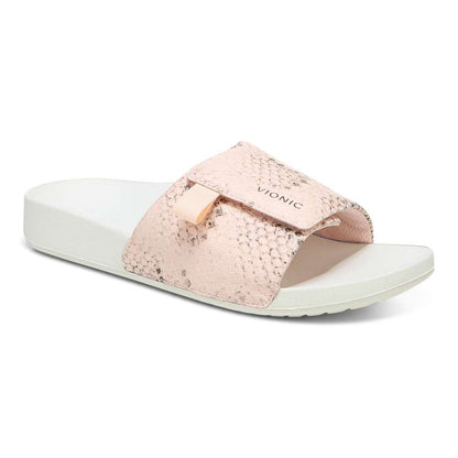 Keira Slide Sandal - Pale Blush Snake