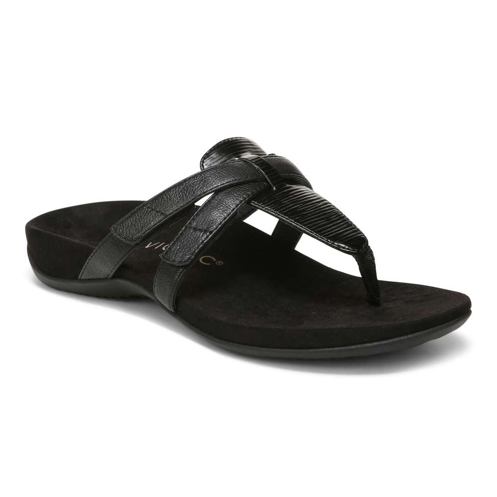Karley Toe Post Sandal - Black Wavy