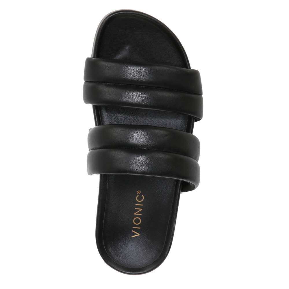 Mayla Slide Sandal - Black Nappa