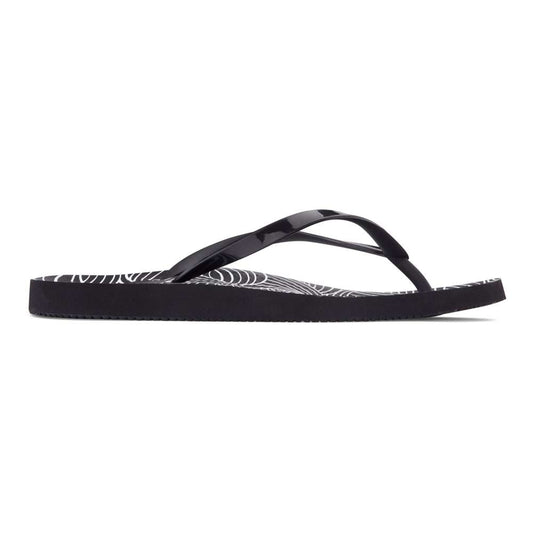 Noosa Print Toe Post Sandal - Wave Black